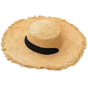 Chapeau Paille Ruban Noir Femme